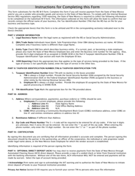 &quot;Substitute Form W-9 - Request for Taxpayer Indentification Number, Certification&quot; - New Mexico, Page 2
