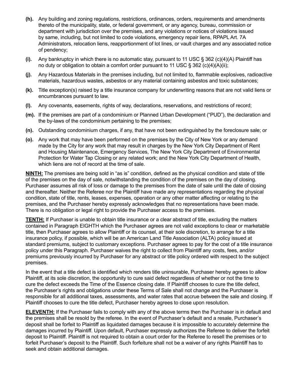 Terms of Sale - New York, Page 3