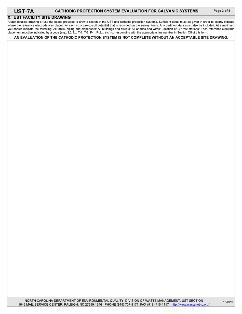 Form UST-7A Cathodic Protection Testing Form for Galvanic Cathodic Protection Systems - North Carolina, Page 3