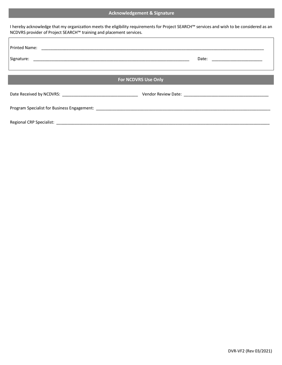 Form DVR-VF2 #00969 Community Rehabilitation Program Renewal Vendor Application - North Carolina, Page 4