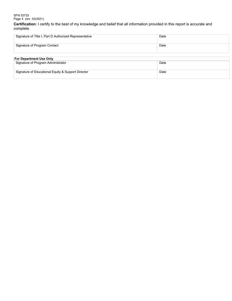 Form SFN53733 Final Report - Title I Part D - North Dakota, Page 4