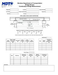 Form MDT-BRG-008 Combination Bridge Measurement - Montana