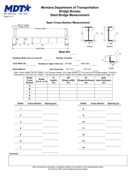 Form MDT-BRG-005 Steel Bridge Measurement - Montana, Page 2