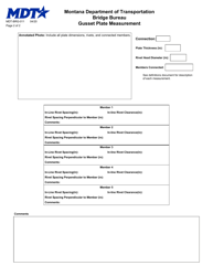 Form MDT-BRG-011 Gusset Plate Measurement - Montana, Page 2