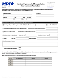 Form MDT-MAI-007 Encroachment Application - Montana, Page 3