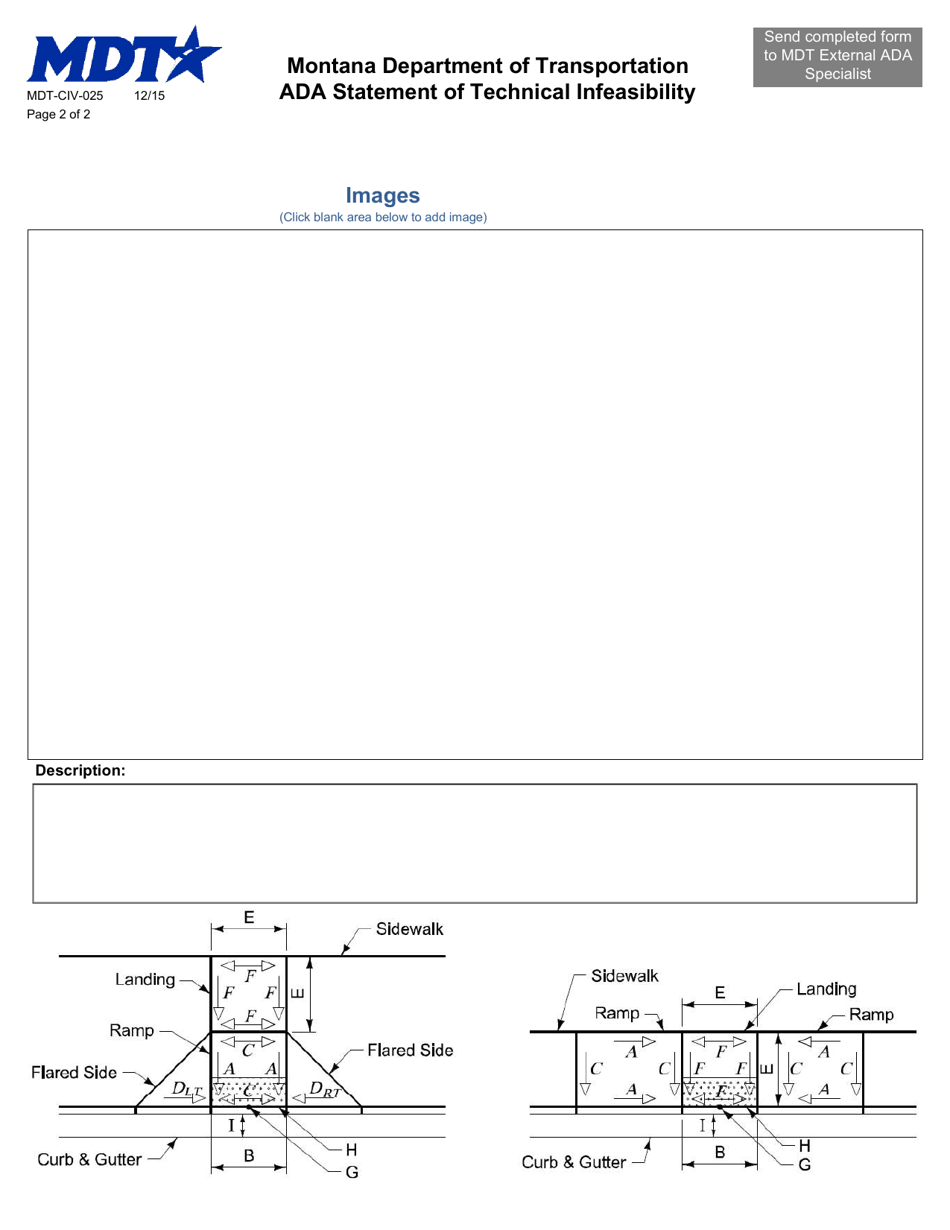 Form MDT-CIV-025 Ada Statement of Technical Infeasibility - Montana, Page 2