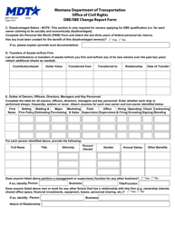 Form MDT-CIV-016 Dbe/Sbe Change Report Form - Montana, Page 4