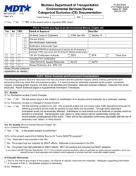 Form MDT-ENV-020 Categorical Exclusion (Ce) Documentation - Montana, Page 2