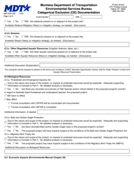 Form MDT-ENV-020 Categorical Exclusion (Ce) Documentation - Montana, Page 3