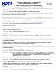 Form MDT-ENV-020 Categorical Exclusion (Ce) Documentation - Montana, Page 5