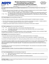 Form MDT-ENV-020 Categorical Exclusion (Ce) Documentation - Montana, Page 6