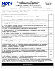 Form MDT-ENV-020 Categorical Exclusion (Ce) Documentation - Montana, Page 8