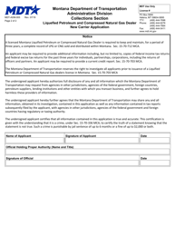 Form MDT-ADM-005 Liquefied Petroleum and Compressed Natural Gas Dealer Application - Montana, Page 2