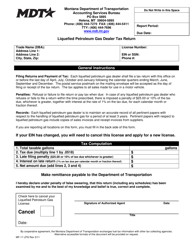 Document preview: Form MF-11 LPG Liquefied Petroleum Gas Dealer Tax Return - Montana