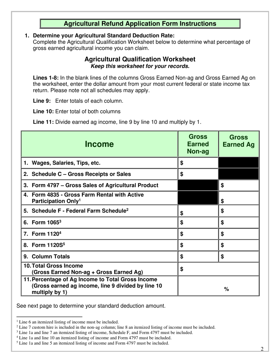 Download Instructions for Form MDTADM001 Agricultural Standard