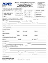 Document preview: Form MDT-MCS-018 Schedule C-T International Registration Plan - Trailers - Montana