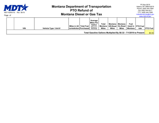 Form MDT-ADM-015 Pto Refund of Montana Diesel and/or Gas Tax Application - Montana, Page 4