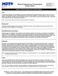 Form MDT-RES-008 Scope of Work - Montana, Page 2