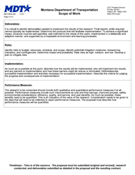 Form MDT-RES-008 Scope of Work - Montana, Page 4