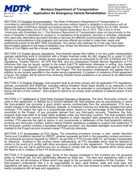 Form MDT-TPL-021 Application for Emergency Vehicle Rehabilitation - Montana, Page 4