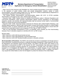Form MDT-TPL-021 Application for Emergency Vehicle Rehabilitation - Montana, Page 8