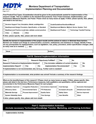 Form MDT-RES-007 Implementation Planning and Documentation - Montana, Page 2
