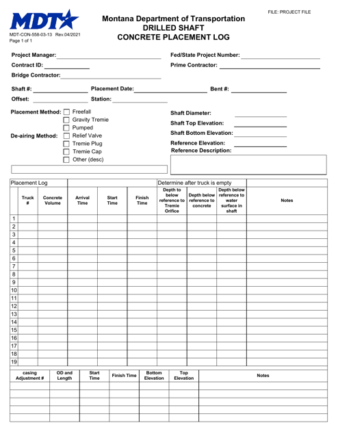 Form MDT-CON-558-03-13  Printable Pdf