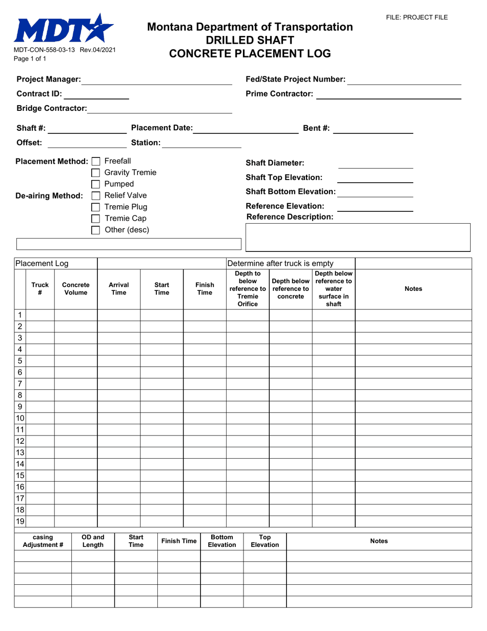 Form MDT-CON-558-03-13 - Fill Out, Sign Online and Download Fillable ...