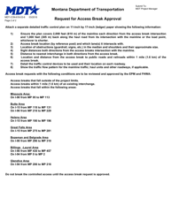 Form MDT-CON-618-03-6 Request for Access Break Approval - Montana, Page 2
