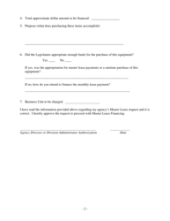 Agency Master Lease Authorization Form - Nebraska, Page 2