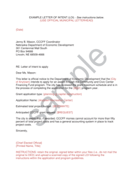Document preview: Letter of Intent (Loi) - Sample - Nebraska