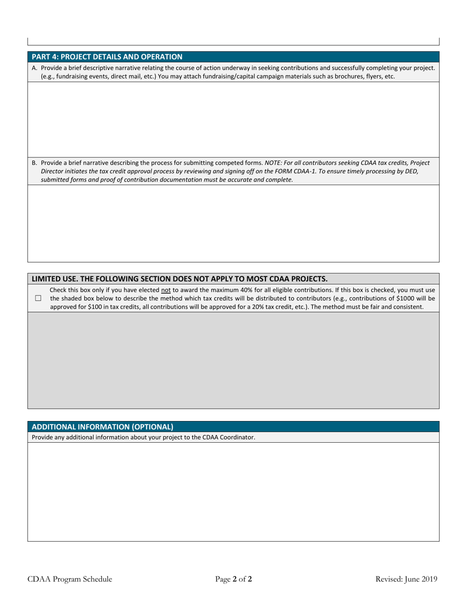 Community Development Assistance Act Program Schedule Report - Nebraska, Page 2