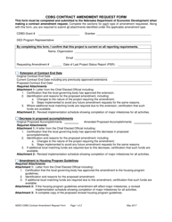 Cdbg Contract Amendment Request Form - Nebraska