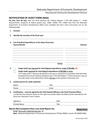 Notification of Audit Form (Naa) - Nebraska