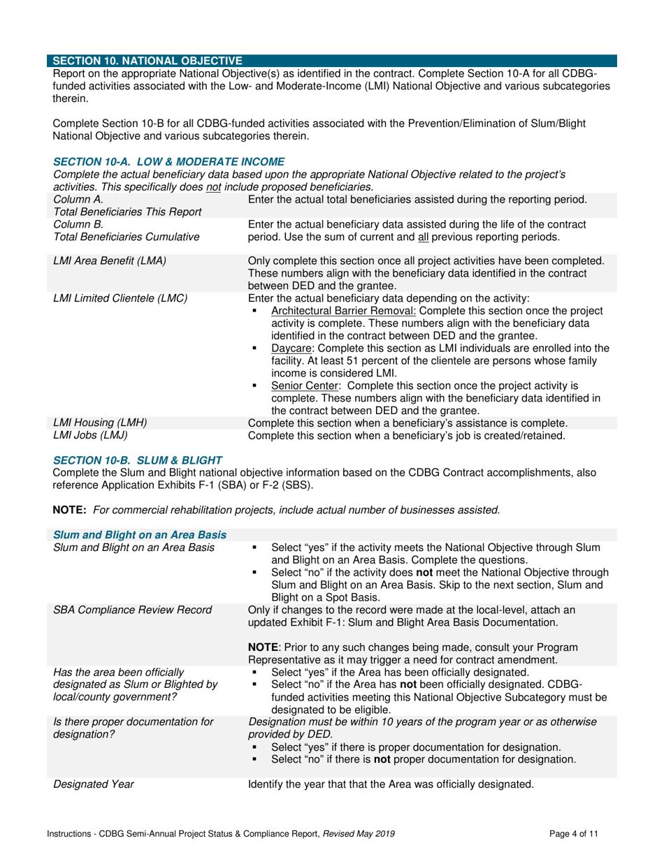 Download Instructions for Cdbg Semi-annual Project Status & Compliance ...