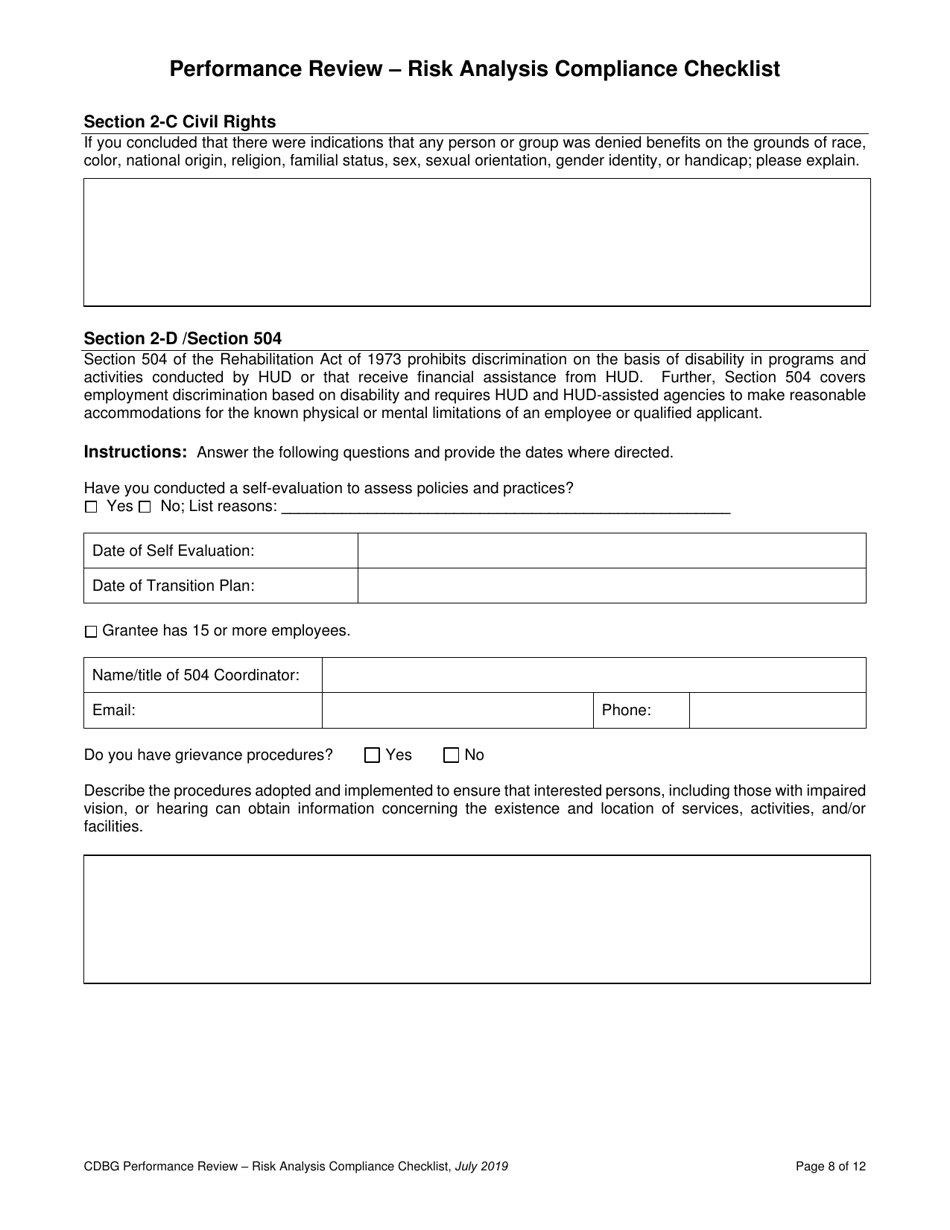 Performance Review - Risk Analysis Compliance Checklist - Nebraska, Page 9