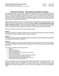 Performance Review - Risk Analysis Compliance Checklist - Nebraska