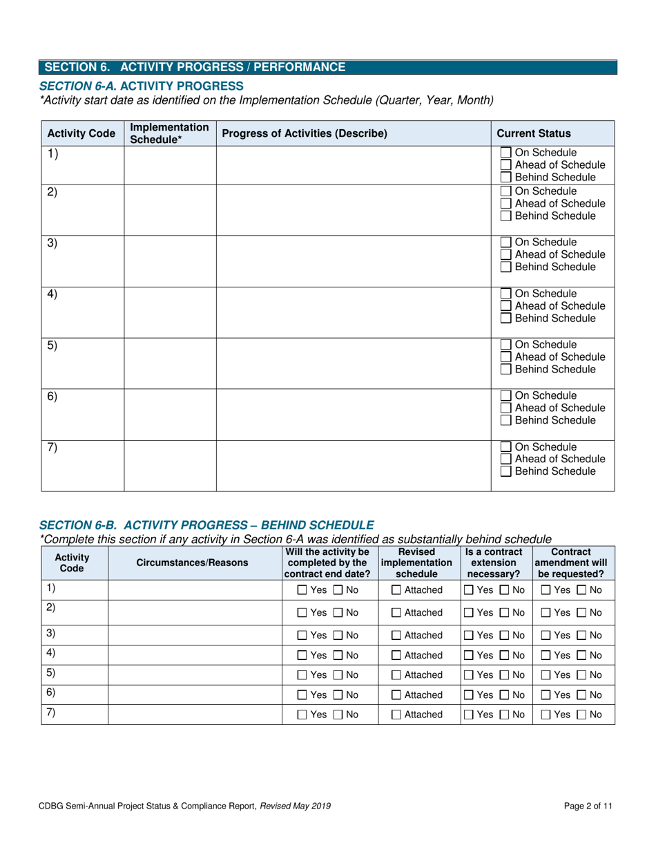Cdbg Semi-annual Project Status  Compliance Report - Nebraska, Page 2