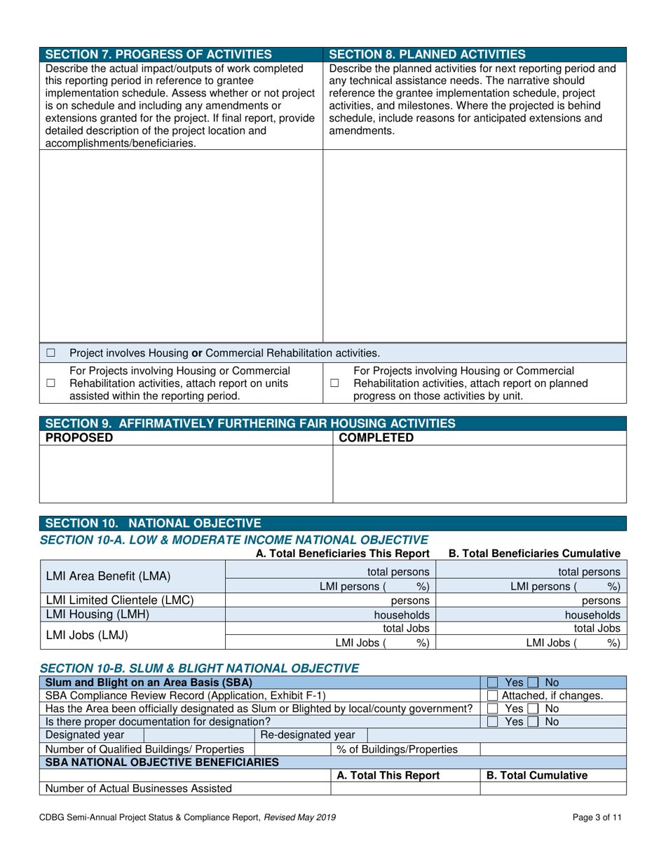 Cdbg Semi-annual Project Status  Compliance Report - Nebraska, Page 3