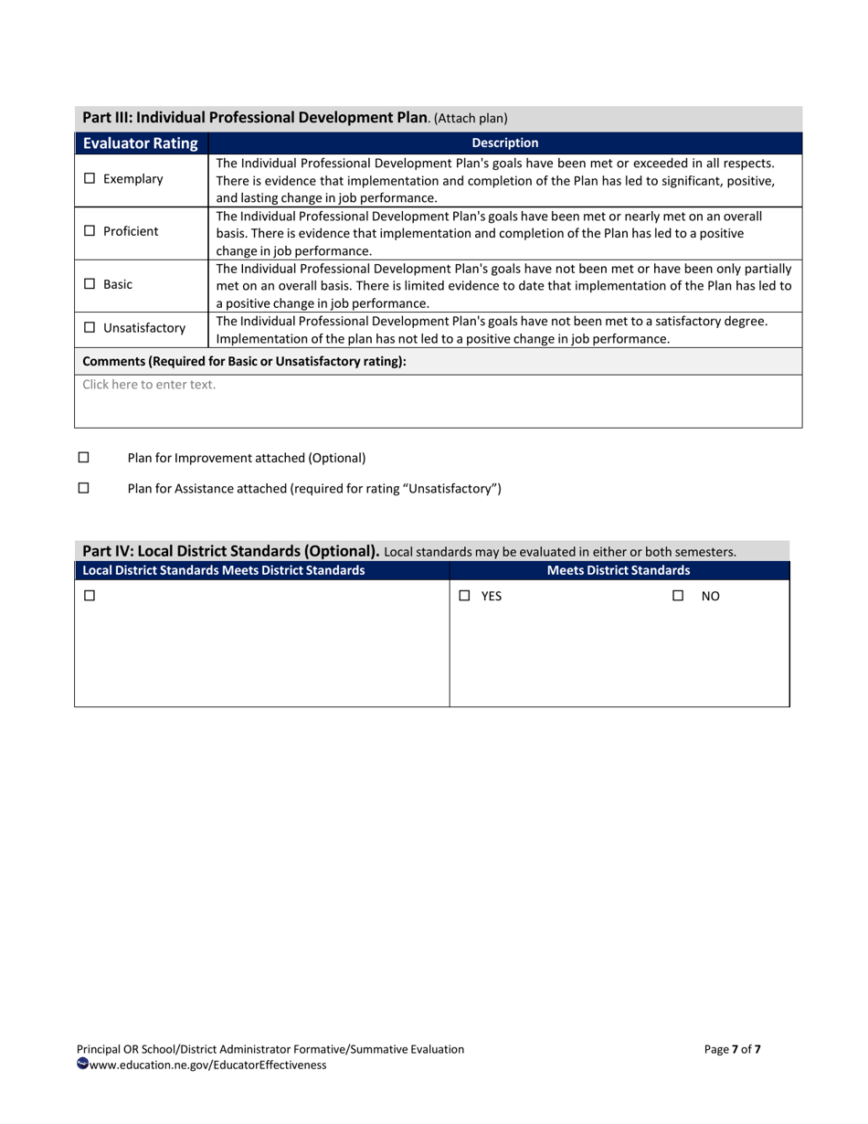Principal or School / District Administrator Formative / Summative Evaluation - Nebraska, Page 7