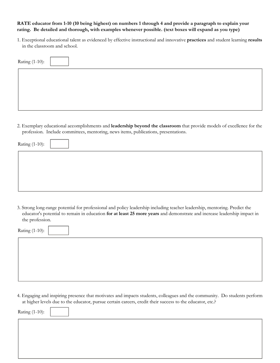 NDE Form 10-004 Talent Pool Recommendation Form - Nebraska, Page 2