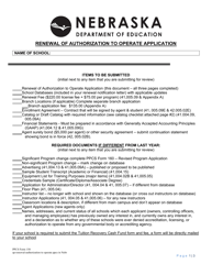 PPCS Form 150 &quot;Renewal of Authorization to Operate Application&quot; - Nebraska
