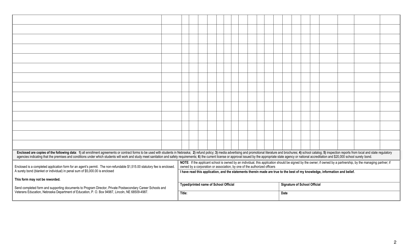 Form 2 Initial Application for a School to Recruit in Nebraska - 4 Programs or More - Nebraska, Page 2