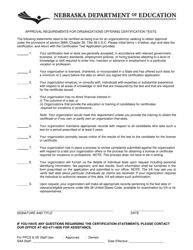 Application for Approval of a Certification Test Offered by a Licensing Board for Veterans/Eligible Persons - Nebraska, Page 2