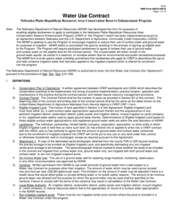 Document preview: DNR Form 5678-4407A Water Use Contract - Nebraska