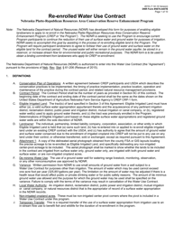 DNR Form 5678-4407B Re-enrolled Water Use Contract - Nebraska