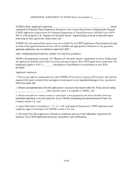 Document preview: Addendum Agreement to Ndnr Water Use Contract - Nebraska