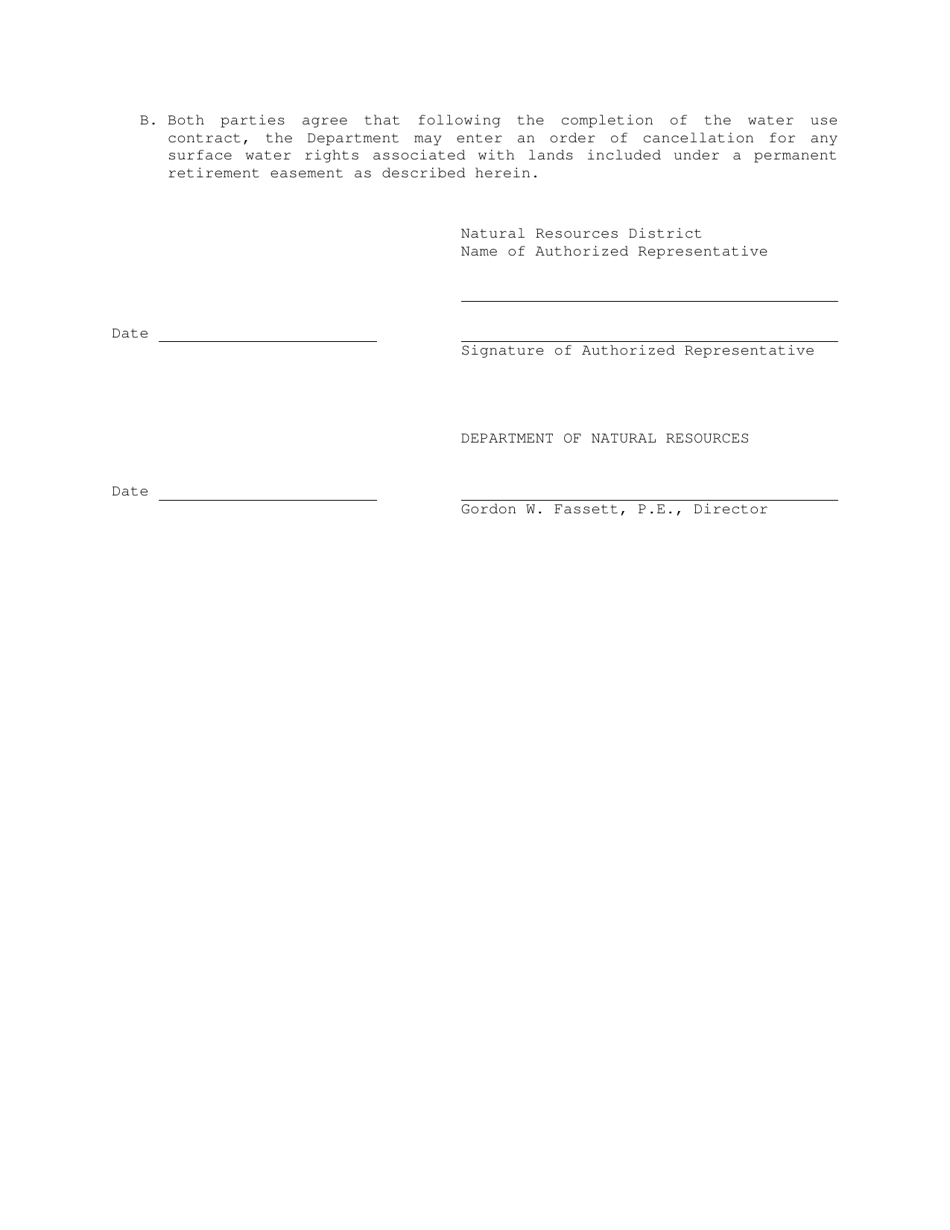 Request for Amendment to Crep Water Use Contract for Permanent Easement - Nebraska, Page 3