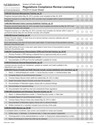 Form CRED-0958 Regulations Compliance Review Licensing - Fcch II Cover Sheet - Nebraska, Page 4