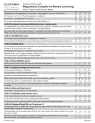 Form CRED-0964 Regulations Compliance Review Licensing - Child Care Center Cover Sheet - Nebraska, Page 12
